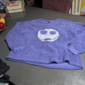 Nightmare Before Christmas Girls Purple Fleece Sweater with Jack Size L (12-14)